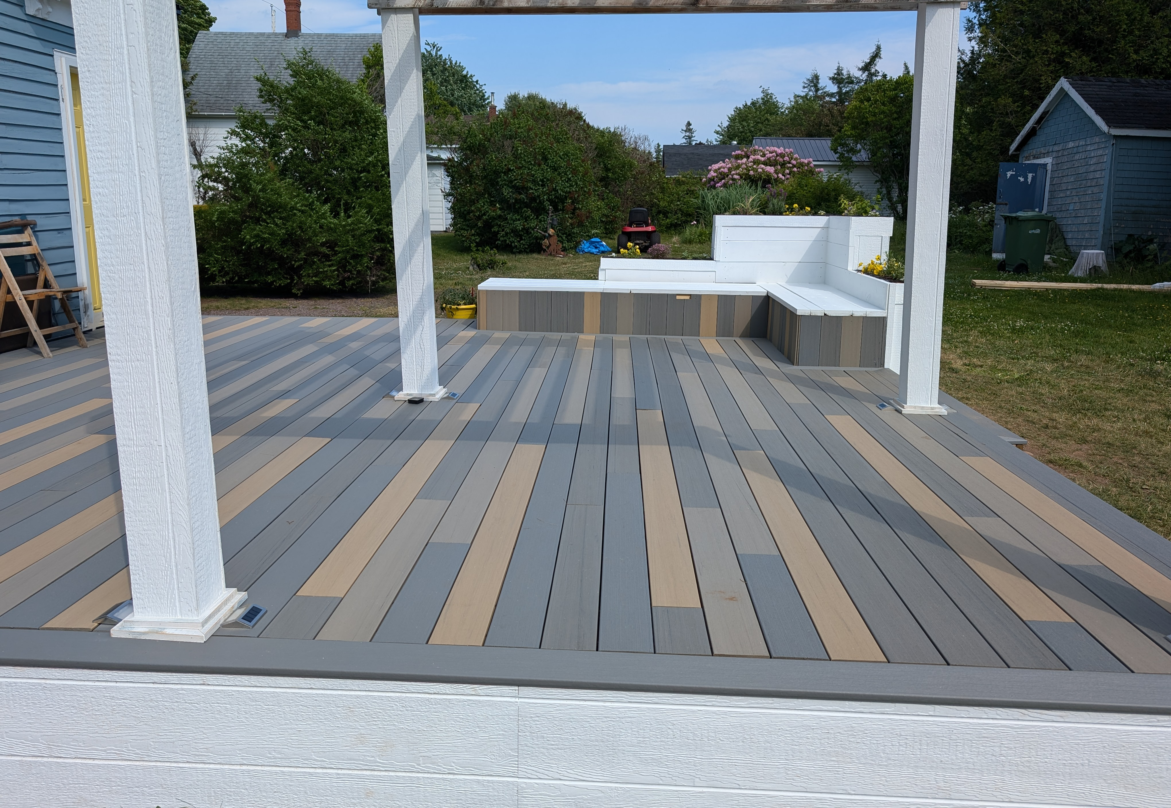 TimberTech Composite Decking in a intricate multicolor pattern